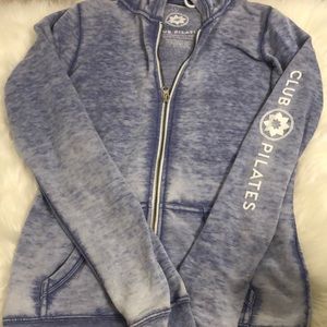 Club Pilates Burnt Out Blue Zip-Up Hoodie (Small)
